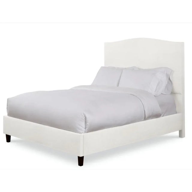 Modern Hazel King Bedframe, Ivory Velvet For Sale - Image 3 of 4