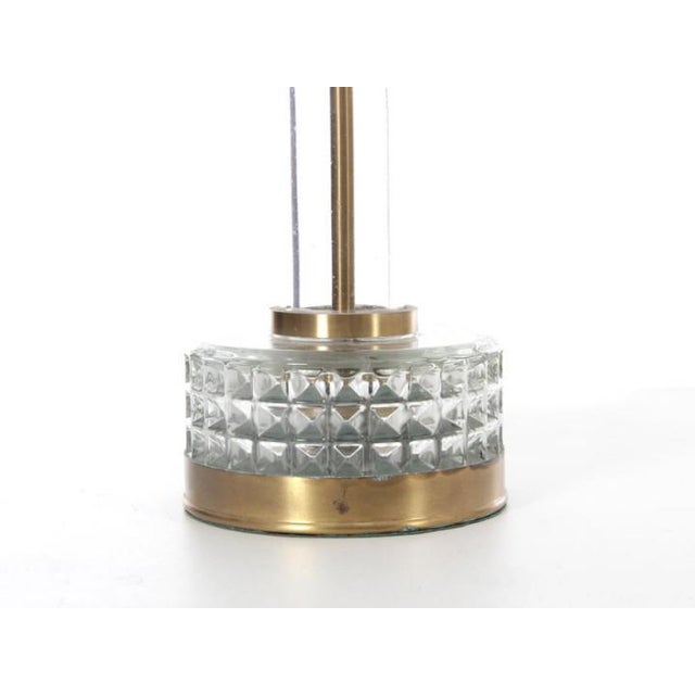 Mid-Century modern scandinavian cristal lamp by Nybro Cristal. Sold without shades. Year 1960's Condition Excellent...