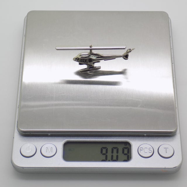 Silver Vintage Italian Handmade Silver Helicopter Miniature, Tuscany, Arezzo, Italy, 1980s For Sale - Image 8 of 11