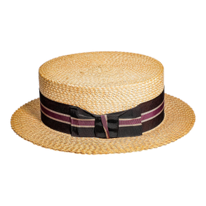 Charming Vintage Straw Men's Boater Hat Brooks Brothers Lock & Co. Fashion Decor Prop