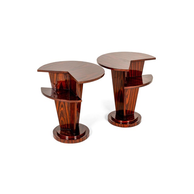 1920s Art Deco Indian Rosewood Side Tables or Nightstands, Set of 2 For Sale - Image 5 of 14