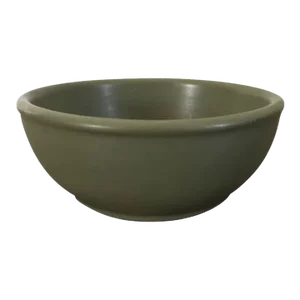 Antique American Art Pottery Arts & Crafts Green Porcelain Bowl Marked USA