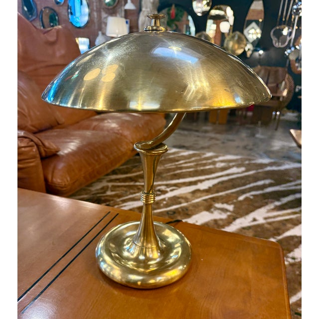 Brass Oscar Torlasco Table Lamp in Full Brass, Unmarked Italy 50s For Sale - Image 8 of 8