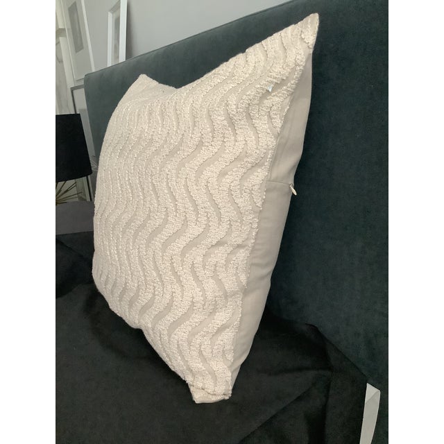 Wave Pattern Boucle Decorative Pillow Euro Sham Cover For Sale - Image 4 of 6