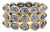 9.54 Ct Natural Blue Sapphire Triple Row Wide Band Ring Size 6.5 in 14k Gold For Sale