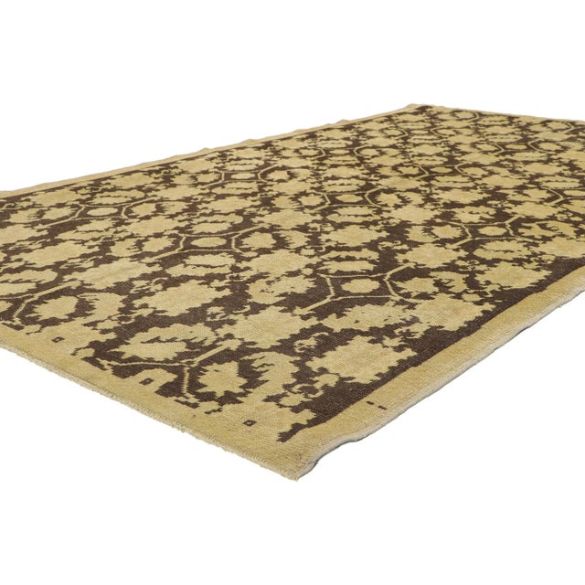 50846 Vintage Turkish Oushak Rug, 05'00 X 08'05. When Biophilic Design meets Cottagecore, it brings forth a deeply rooted...