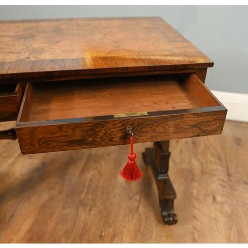 Wood Regency Writing Table in Walnut, 1820 For Sale - Image 7 of 12