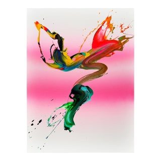Contemporary Abstract Acrylic on Canvas "Pink Dreams" by Nikolaos Schizas For Sale