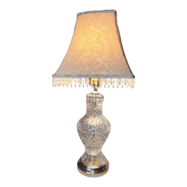 Vintage Hollywood Regency Imperlux West Germany 24% Crystal Lead Lamp For Sale