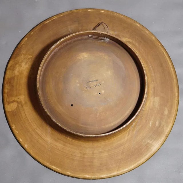 Terracotta Wall Plate with Whimsy Children in Farmer Costumes by Johann Maresch, 1890s For Sale - Image 10 of 12