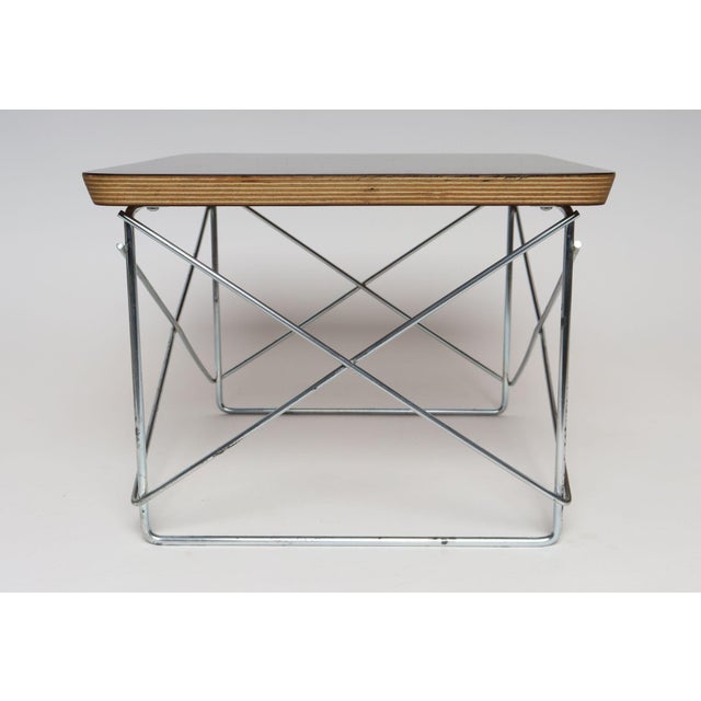 Wood Small Eames for Herman Miller Black Laminate, Plywood, and Chrome LTR SideTable For Sale - Image 7 of 18