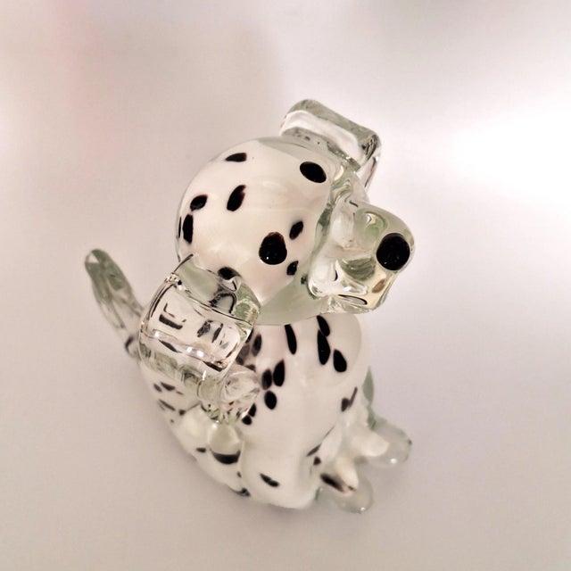 Late 20th Century Dalmatian Dog Figurine Murano Style Art Glass Decor For Sale - Image 12 of 14
