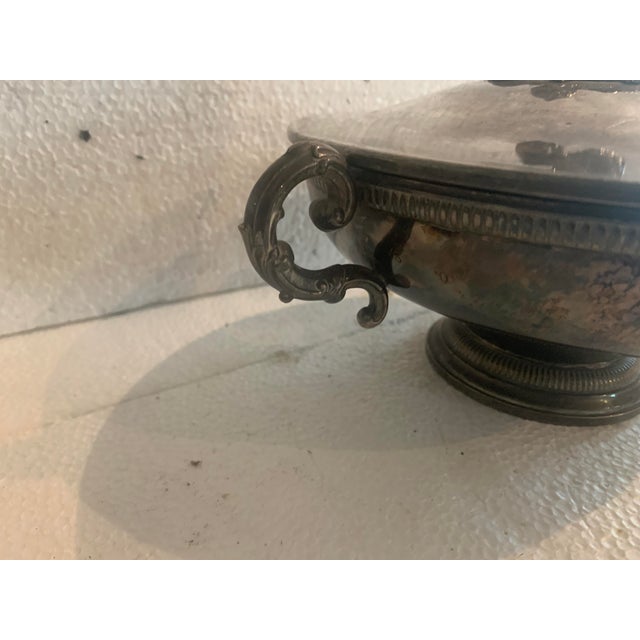20th Century Empire Silver-Plated Covered Vegetable Dish by Silversmith Plasait For Sale - Image 5 of 9