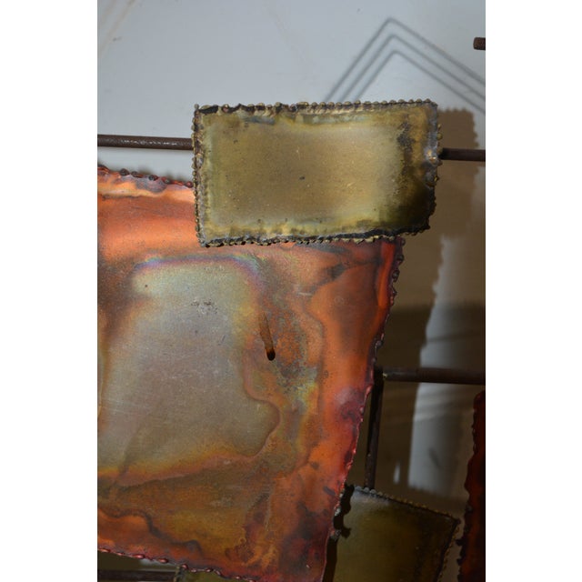 Curtis Jere Style Brutalist Metal Copper / Brass 'Nails' Abstract Wall Art Sculpture For Sale - Image 13 of 18