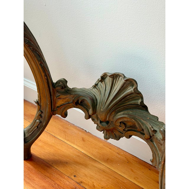 Rococo Antique Rococo Style Carved Wood Console With Marble Top For Sale - Image 3 of 14