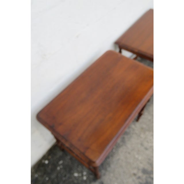 Early 20th Century Early 1900s Mahogany Nesting Side End Tables Set of Three 6225 For Sale - Image 5 of 18