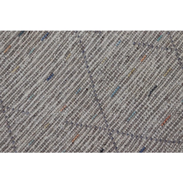 Modern Tribal Rug in Wool With Sub-Geometric Design in Blue, Ivory, Multi Colors For Sale - Image 12 of 12