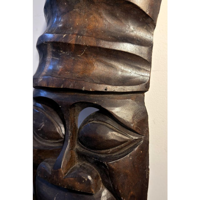 Tribal Large Lightweight Hand-Carved Tribal Mask 23" Tall For Sale - Image 3 of 18