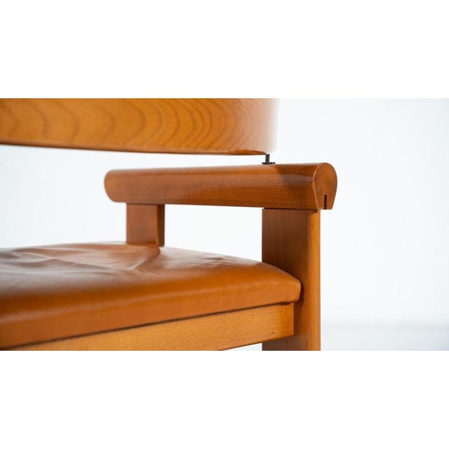 Architectural Armchairs in Cognac Leather, 1960s, Set of 4 For Sale - Image 6 of 16