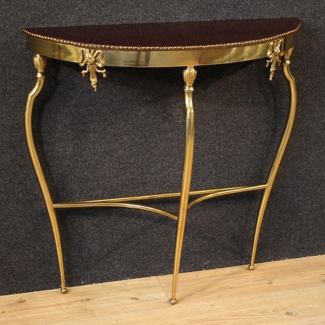 20th Century Italian Gilded Brass Console Table, 1950s For Sale - Image 13 of 13