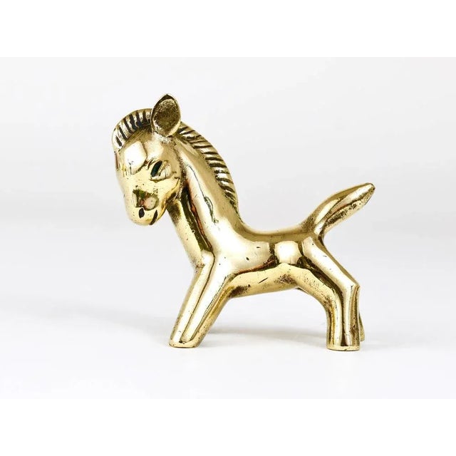 Gold Mid-Century Horse Brass Figurine by Walter Bosse for Herta Baller, Austria, 1950s For Sale - Image 8 of 11