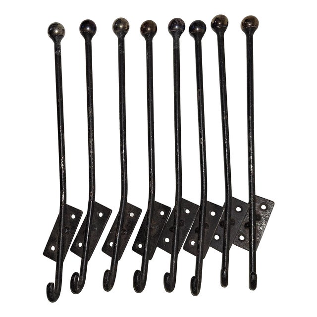 Mid-Century Modern Coat Hooks, 1960s, Set of 8 For Sale