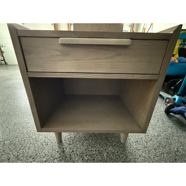 2020s Crate and Barrel Stone Grey Nightstand For Sale - Image 5 of 13