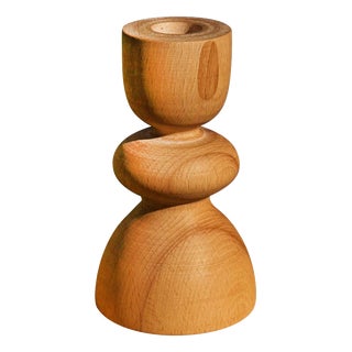 Beech Candlestick 7 by Romain Des Bois For Sale