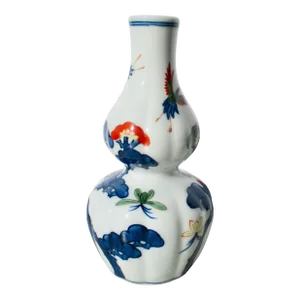 Japanese Studio Porcelain Double Gourd Vase Sei Mark