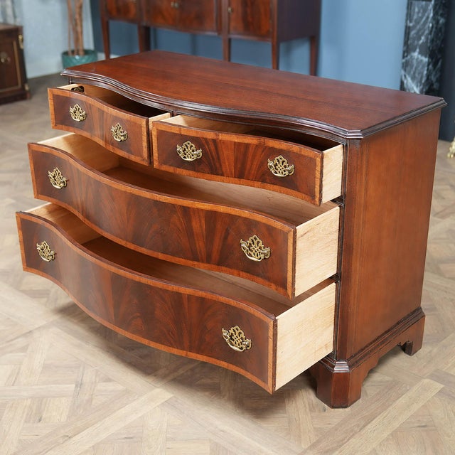 1990s Nvin0617 Hickory Serpentine Dresser For Sale - Image 5 of 8
