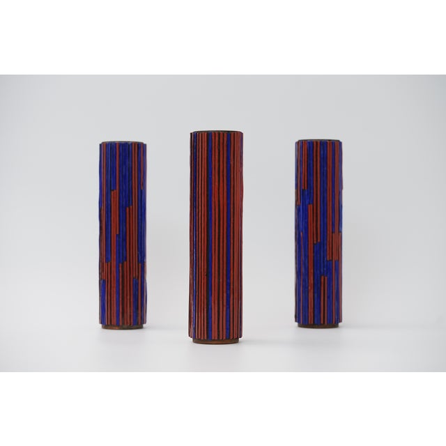 1960s Mid-Century Modern Mosaic Pottery Vases from Ritter, 1960s, Set of 3 For Sale - Image 5 of 14