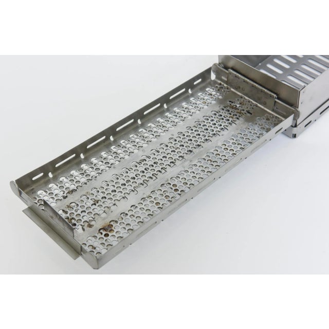 Metal Vintage Stanley Szwarc Stainless Steel Rectangular Perforated Large Studio Box One of a KInd For Sale - Image 7 of 12