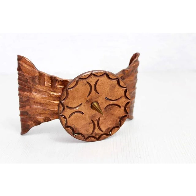 Modern Brutalist Copper & Bronze Candle Holder, 1950s For Sale - Image 3 of 12