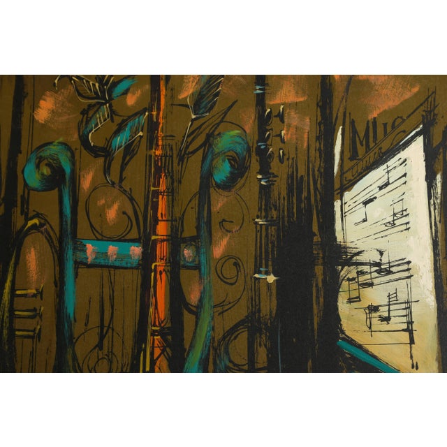 Modern Mandolins, Van Gaard Oil on Board, Signed Lower Left For Sale - Image 3 of 5