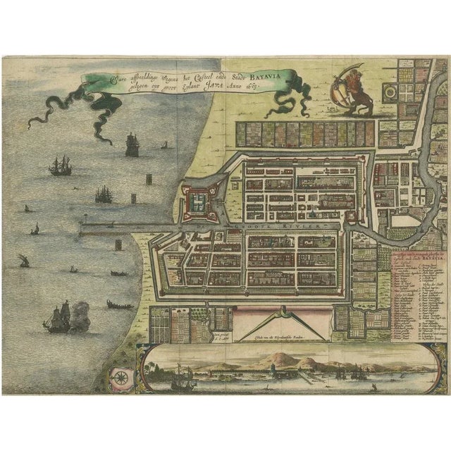 Map of Batavia and Castle on Java by Isaac De Lobel, 1669 For Sale - Image 14 of 14