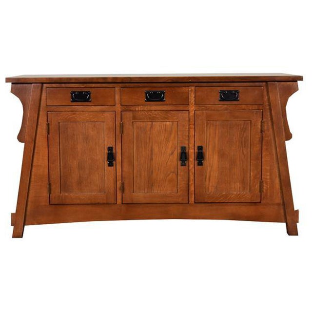 Brown Mission Oak Crofter Console Cabinet - 55" Micheals Cherry For Sale - Image 8 of 14