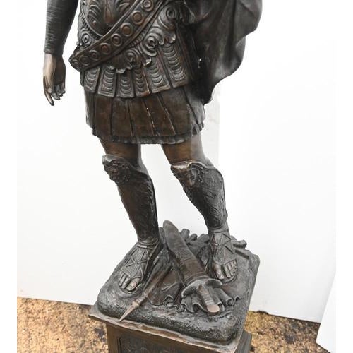 Gold Bronze Roman Gladiator Statue Lamps, Set of 2 For Sale - Image 8 of 18