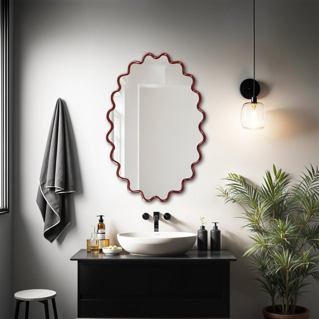 Cloud Mirror Burgundy For Sale - Image 11 of 11