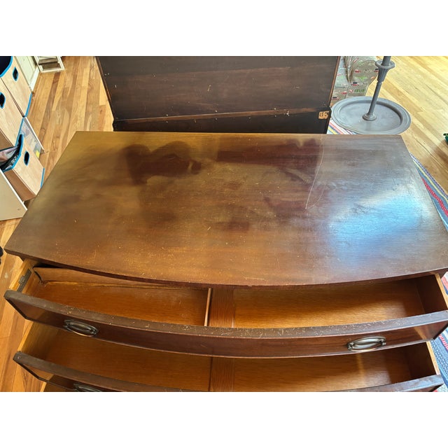 1930s Kittinger Mahogany Bowfront Chest of Drawers For Sale - Image 10 of 11
