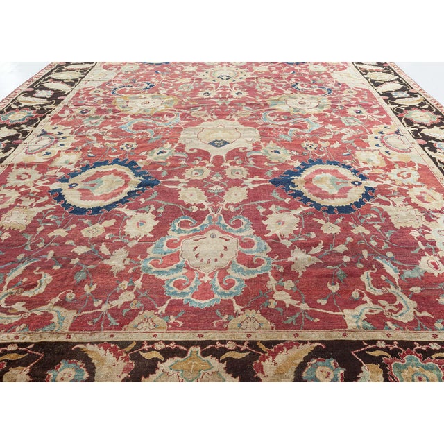 Black Indian Agra Rug For Sale - Image 8 of 9