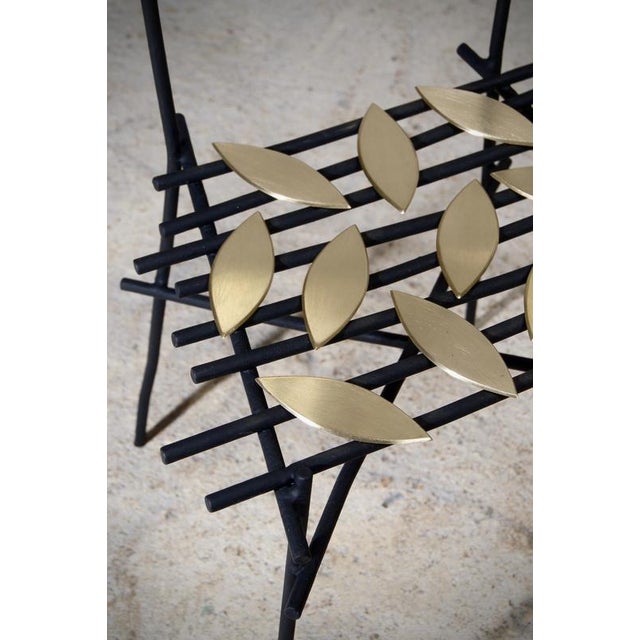 Contemporary Autumn Chair in Steel and Brass by Frederic Gaillard For Sale - Image 3 of 8