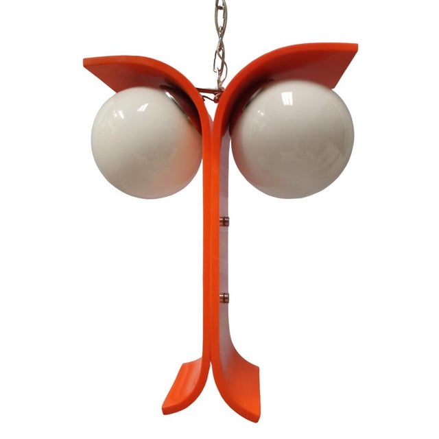 Orange Vintage UFO Ceiling Light For Sale - Image 8 of 8
