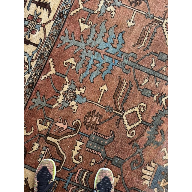 Brown Antique Bakshayesh Artistic TRIBAL Amber hues True Gem Rug 9.6 x 13.7 For Sale - Image 8 of 12