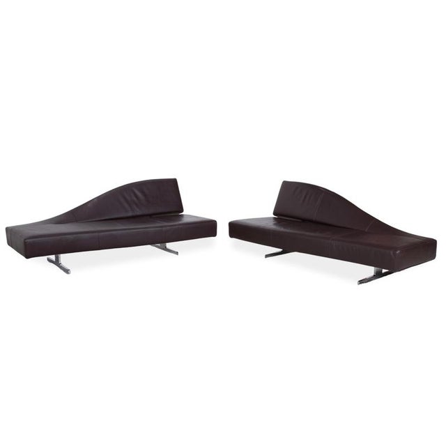 Modern Cassina 276 Aspen Three-Seater Leather Sofa Brown Couch by Jean Marie Massaud Backrest Left For Sale - Image 3 of 12