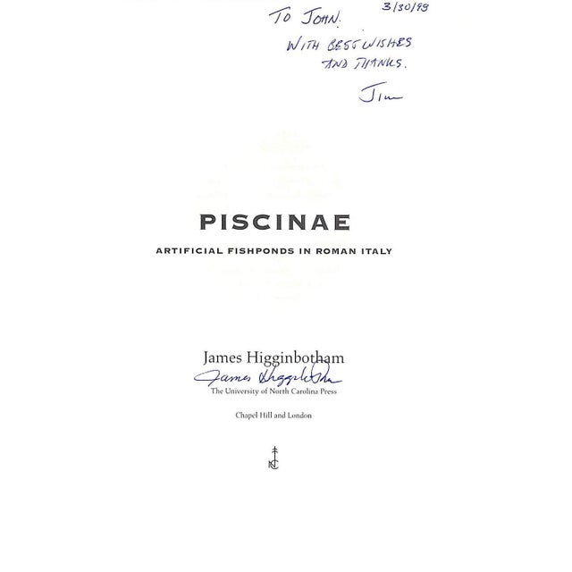 Traditional "Piscinae: Artificial Fishponds in Roman Italy" 1997 Higginbotham, James For Sale - Image 3 of 12