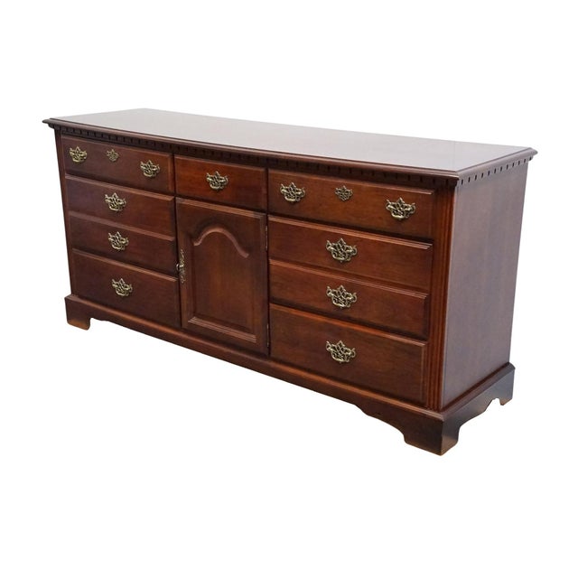 BROYHILL FURNITURE Cherry Early American Traditional Style 67" Triple Door Dresser 735-6597-32 32.5" High 67.75" Wide 19"...