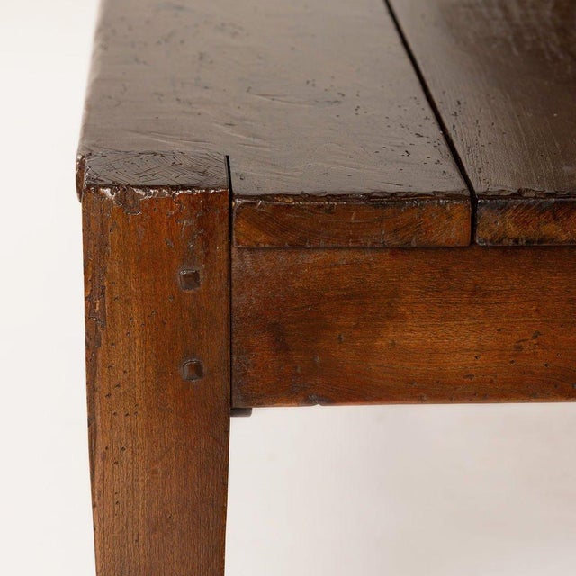 959 Large Solid Cherry Custom Built Dining Table and Two Benches For Sale - Image 16 of 17