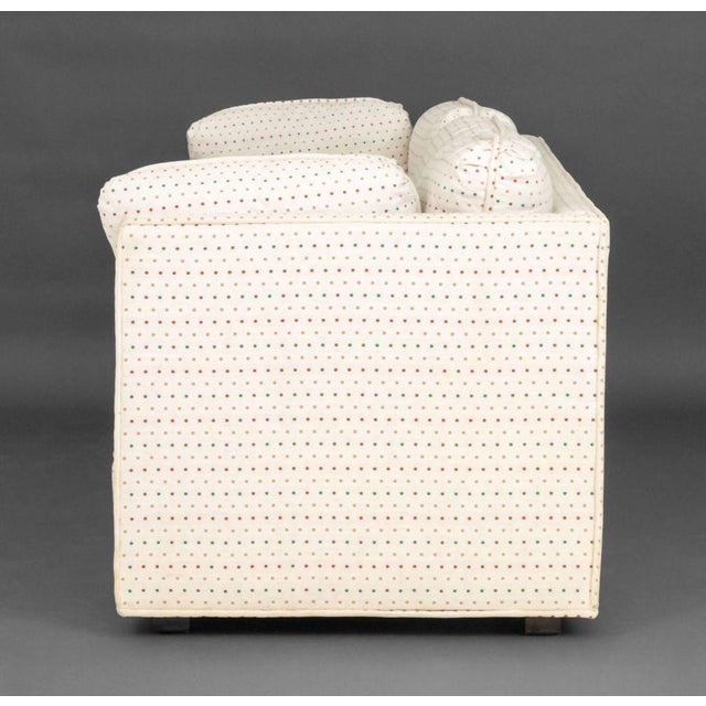 Linen Modern Geometric Linen Upholstered 3-Seat Sofa For Sale - Image 8 of 18