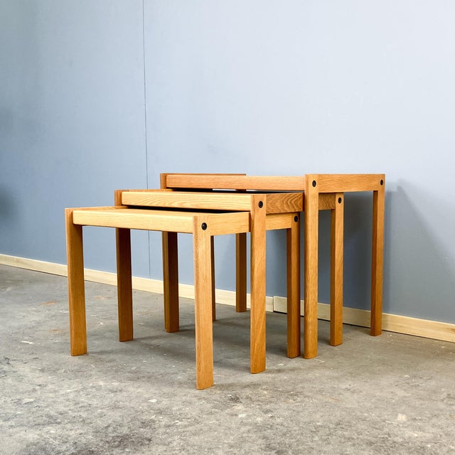 1960s Mid-Century Oak Nesting Tables by Christian Jensen, 1960s, Set of 3 For Sale - Image 5 of 12