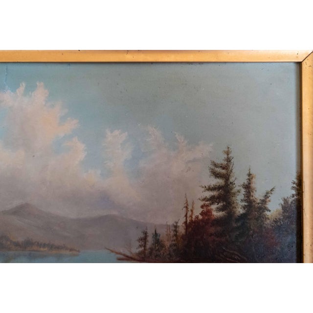 19th Century American Hudson River School Landscape Painting With Repairs For Sale - Image 11 of 18